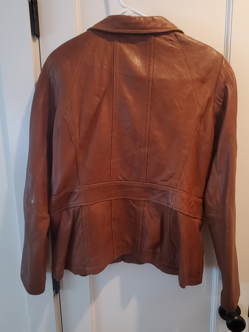 Marc New York Women's Chestnut Brown Leather Zip Jacket - Picture 3 of 6